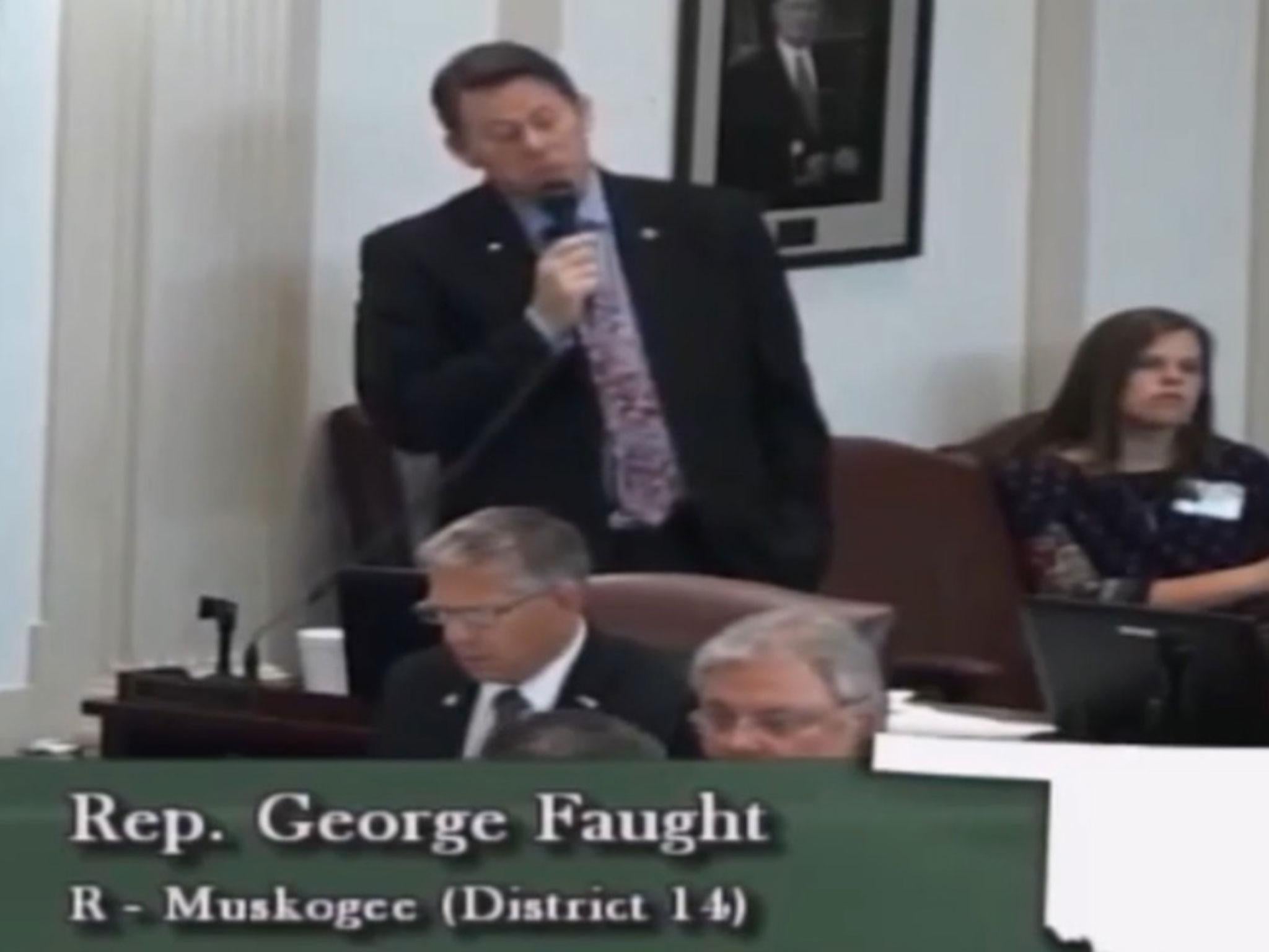 George Faught defending his abortion bill in the Oklahoma House of Representatives