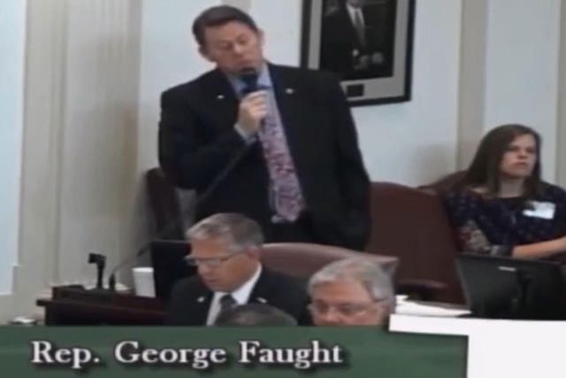George Faught defending his abortion bill in the Oklahoma House of Representatives