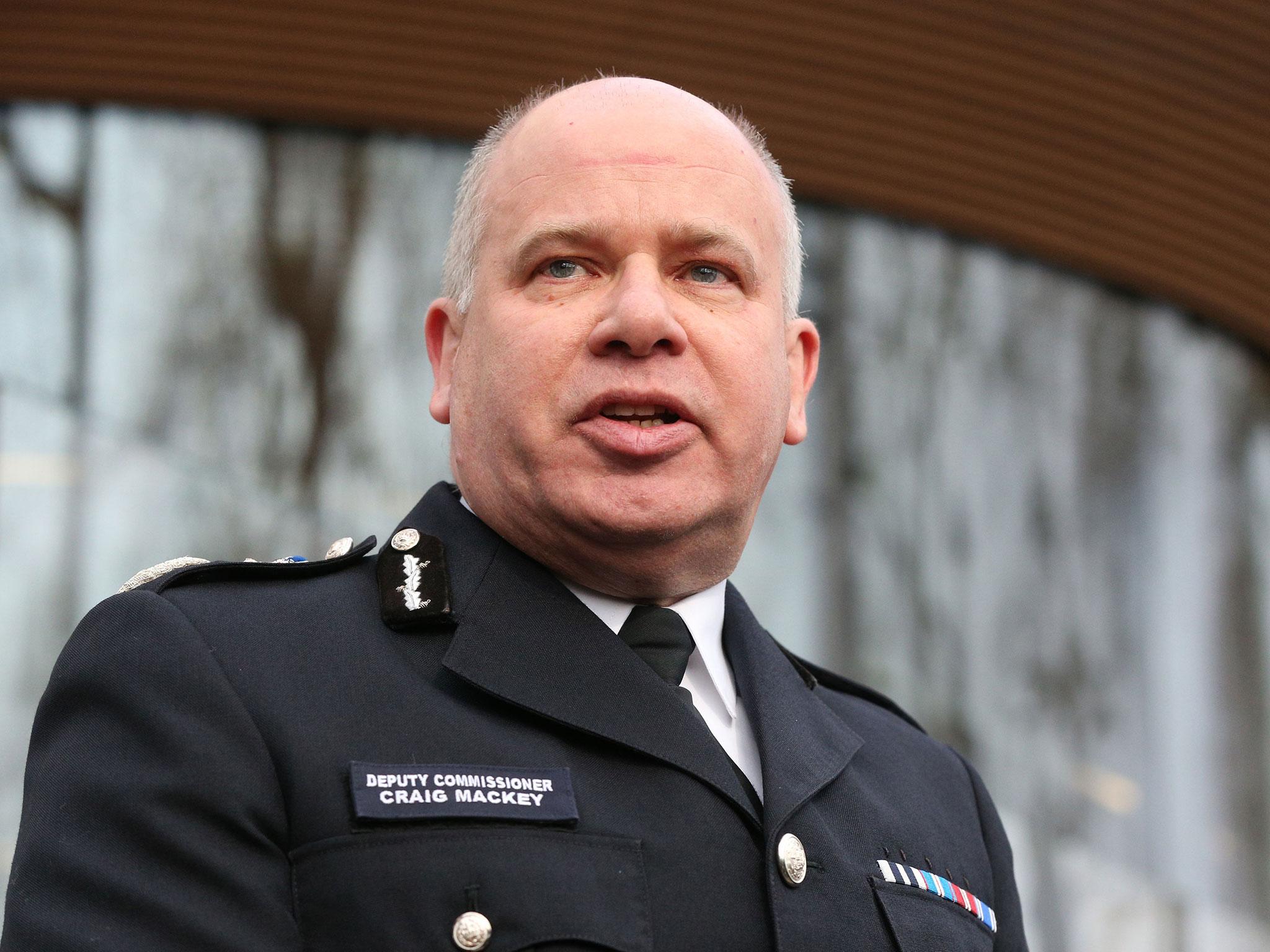 Acting Commissioner of the Metropolitan Police Craig Mackey speaks to the media after a minute's silence was observed outside New Scotland Yard in London to pay respect to the victims of the terror attack in Westminster