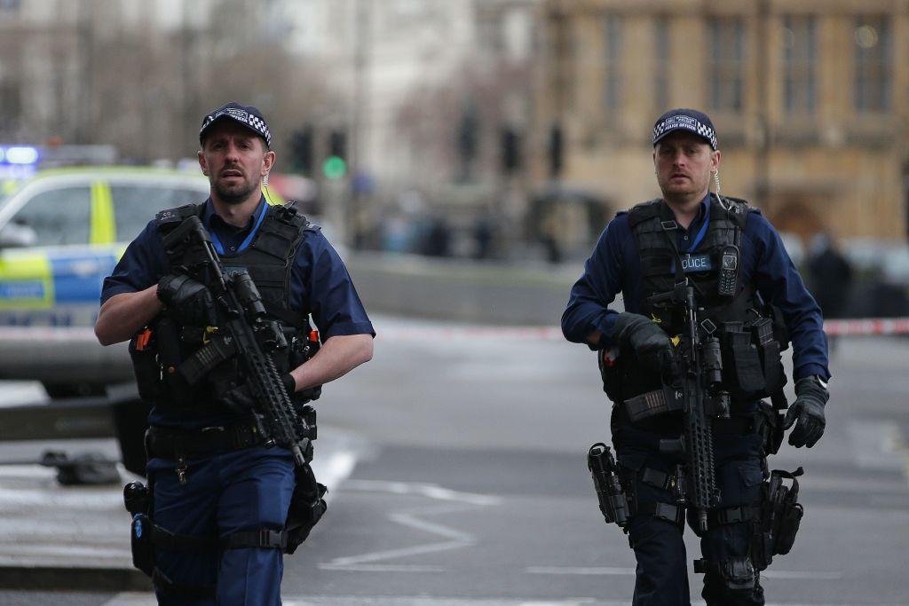 Armed police outside Parliament following the attack last month