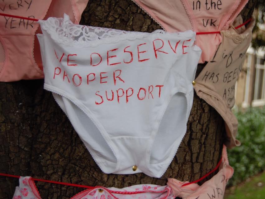 Students in Roehampton hung underwear around campus to protest against sexual assault