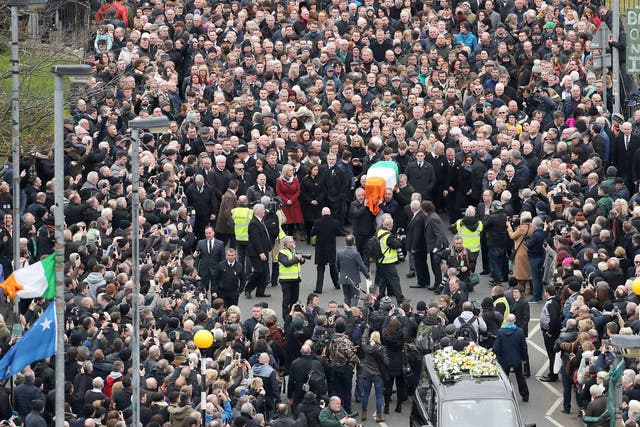 Martin McGuinness's coffin was carried down the same street which hosted marches on Bloody Sunday