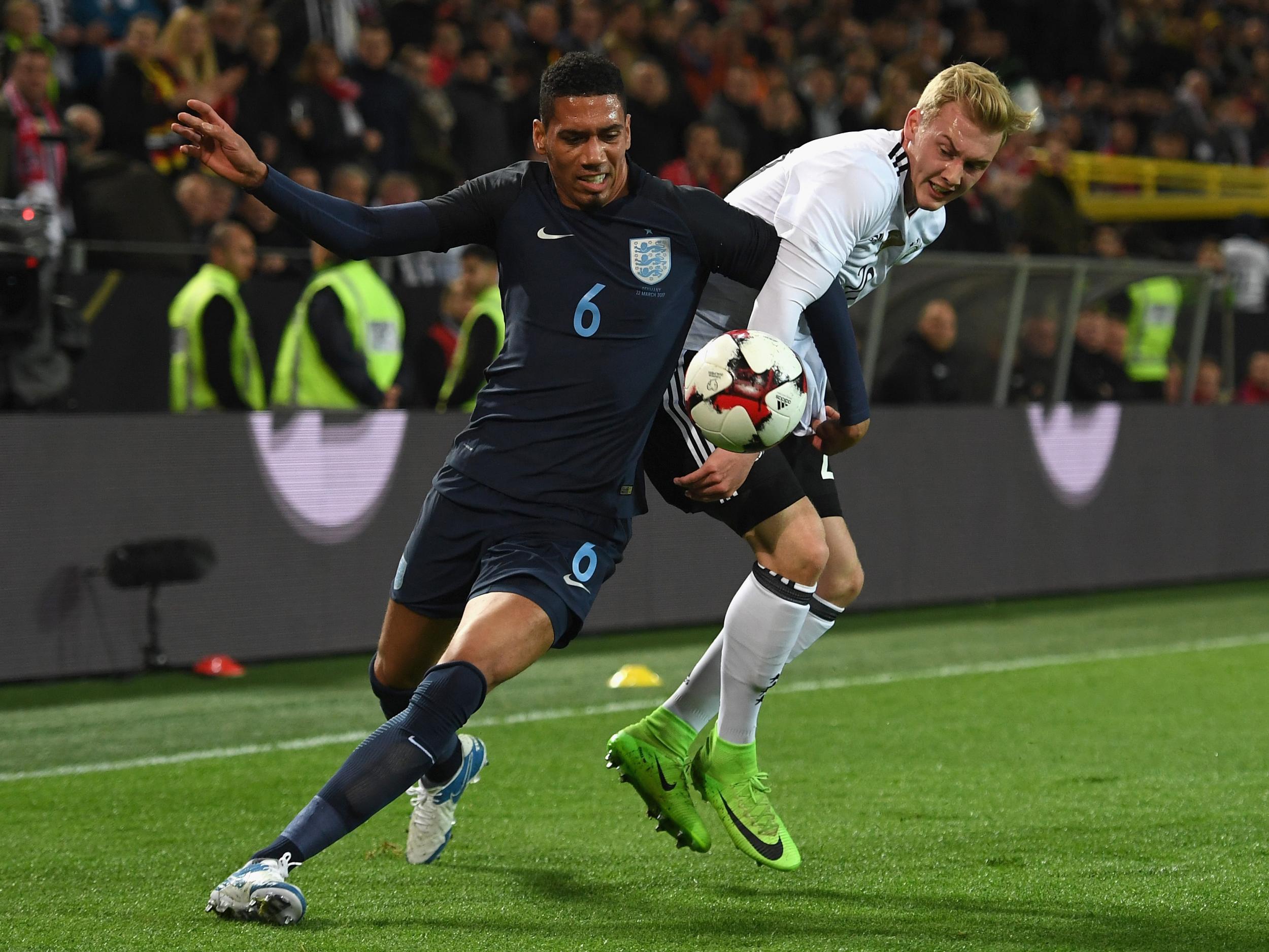 London-born Chris Smalling could captain the side on Sunday