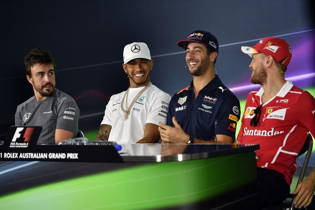 Fernando Alonso, Lewis Hamilton, Daniel Ricciardo and Sebatian Vettel are all on the grid in 2017