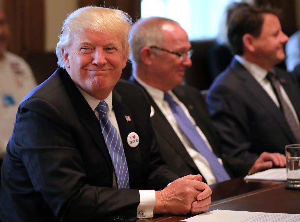 President Trump attends a meeting with truckers and CEOs regarding healthcare at the White House in Washington on March 23 2017