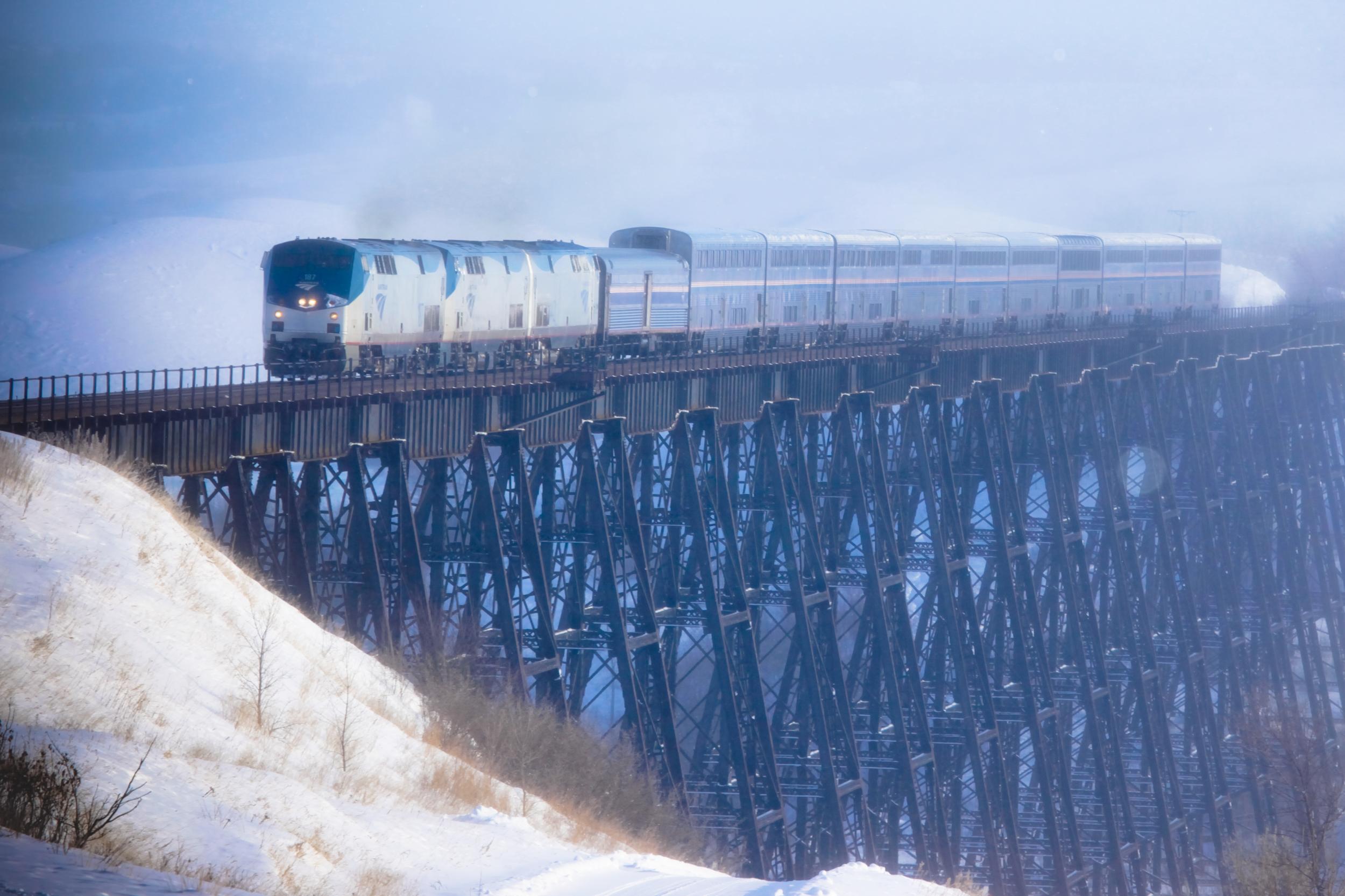 The famous Empire Builder train (seen here in North Dakota) is at risk