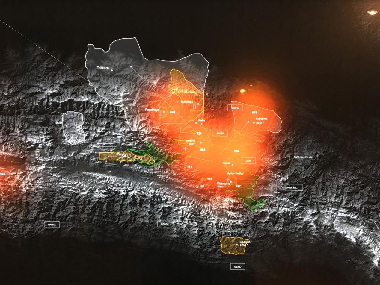 Nabil Ahmed's 'Genocide heat map' from his project Inter-Pacific Ring Tribunal, a three-year investigation into the West Papua/Indonesia conflict