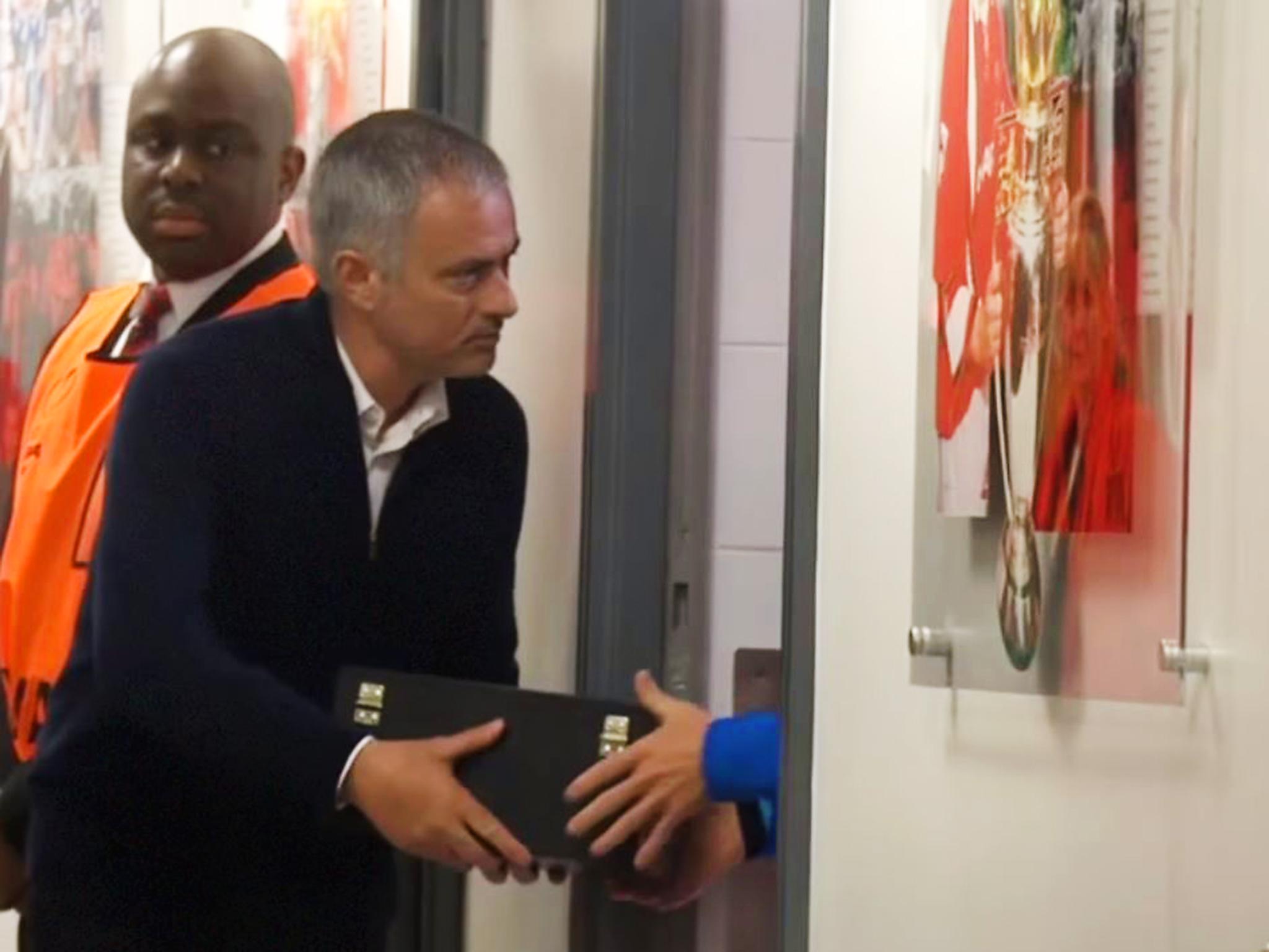 Mourinho was spotted handing an intriguing gift to Rostov's manager