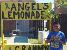 Nine-year-old boy opens lemonade stand to pay for grandfather’s cancer