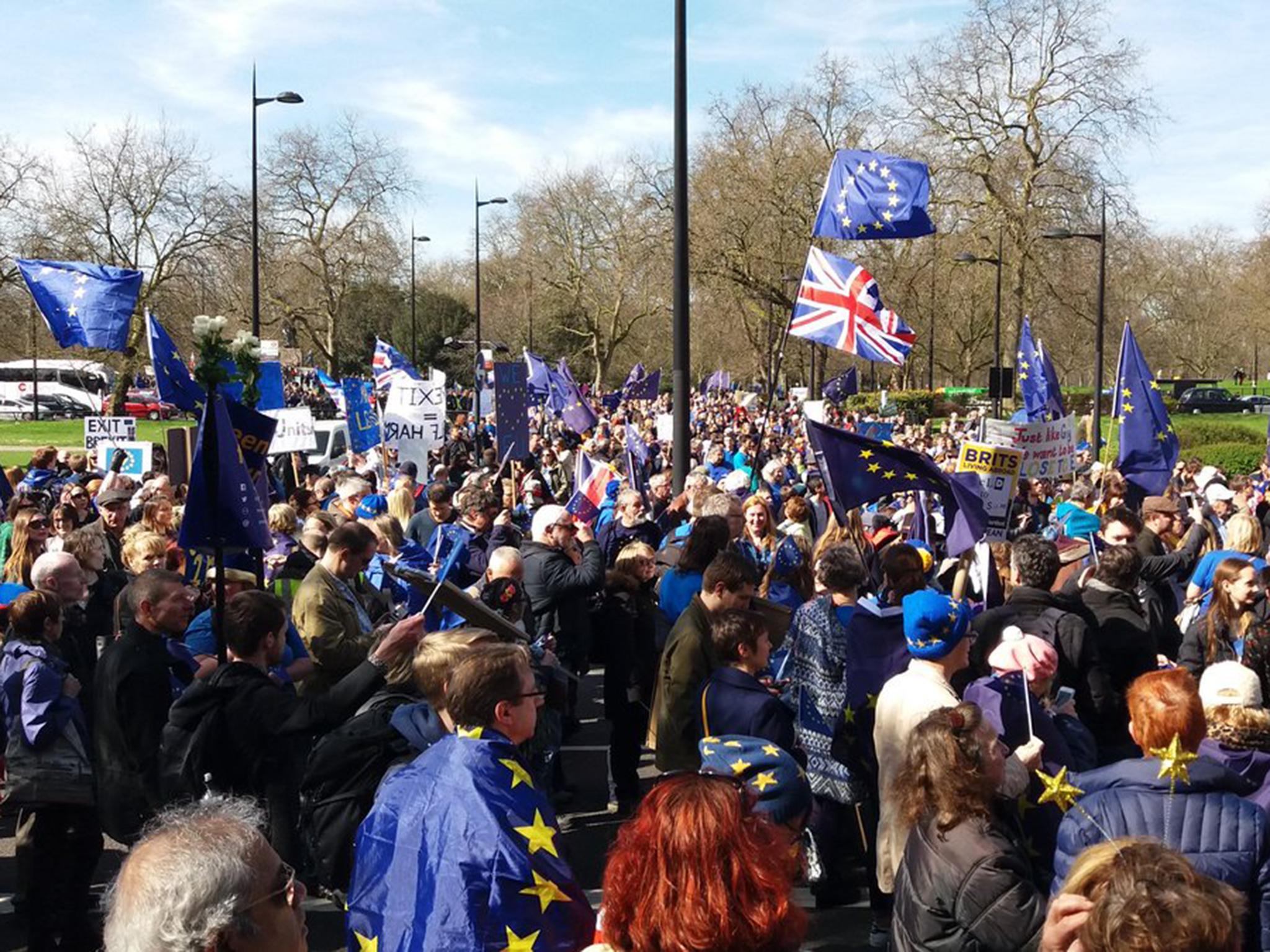Tens of thousands joined the the Unite for Europe march in central London