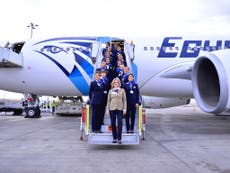 Egyptian airline's first all-female flight crews take to skies 