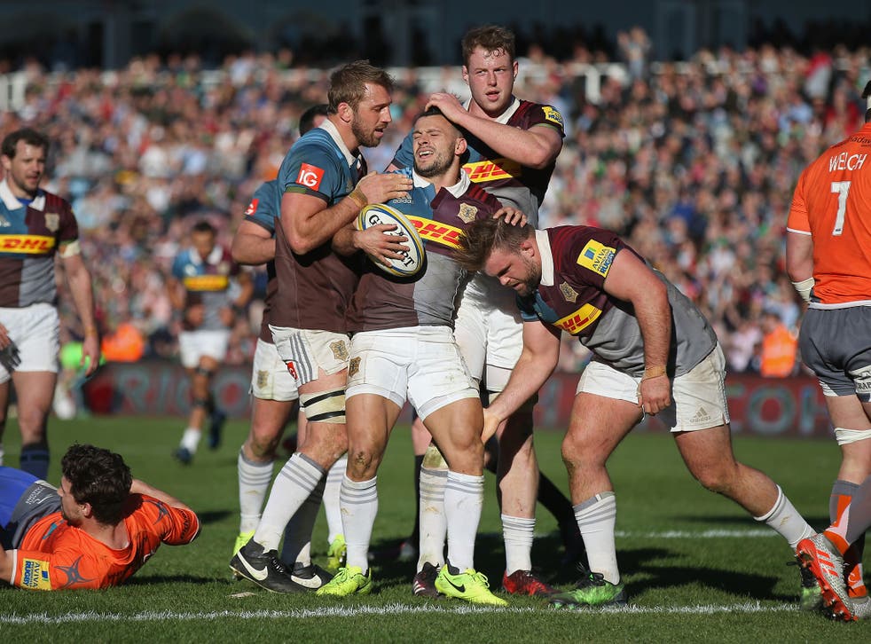 Harlequins thrashed Newcastle to keep their top four hopes alive