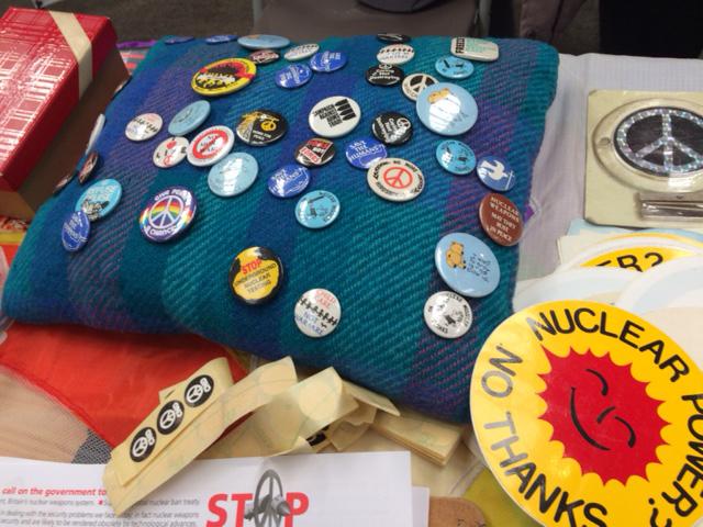 A selection of badges available at one of the stalls (Sean O’Grady)