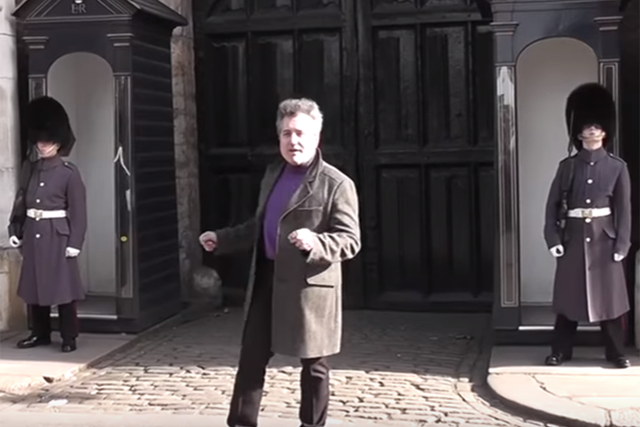 Wrong move: this dancing tourist was told off by after filming himself dancing in front of the gates
