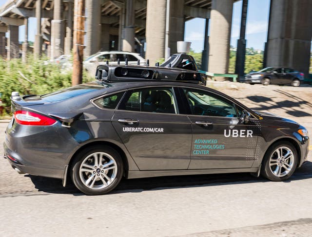 A pilot model of an Uber self-driving car