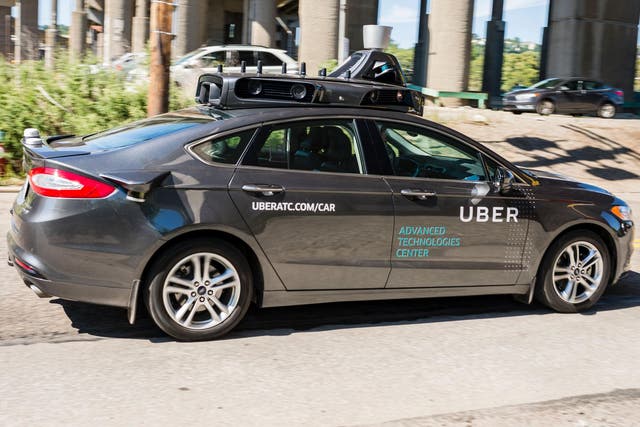 A pilot model of an Uber self-driving car