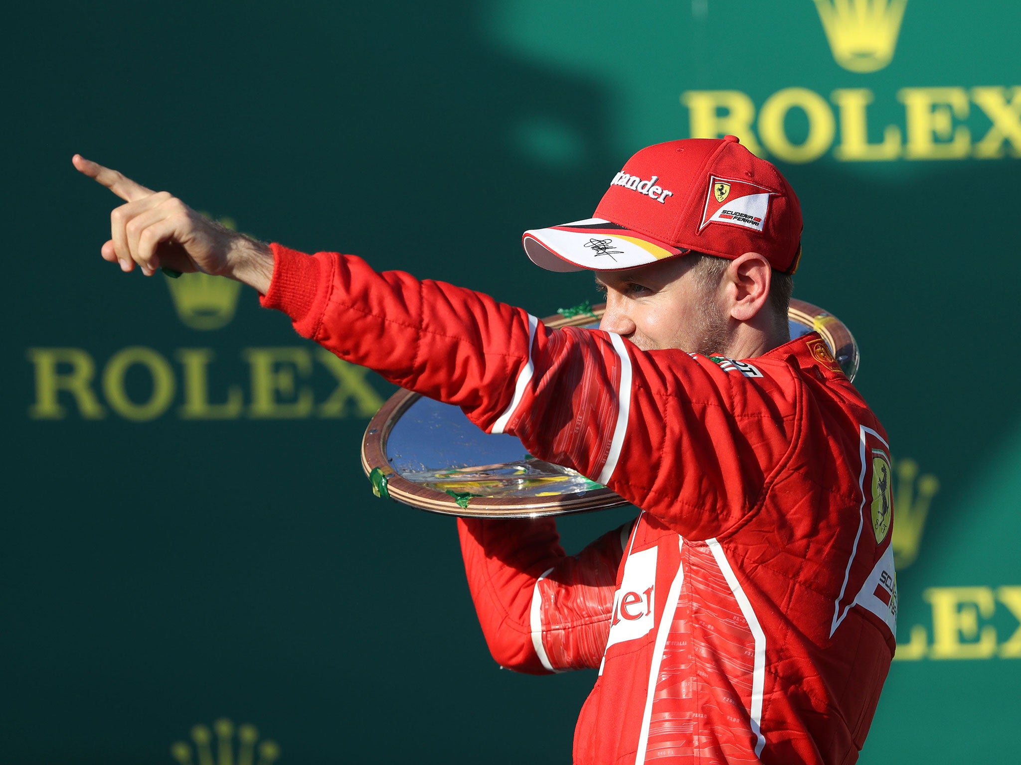 Vettel celebrated his victory