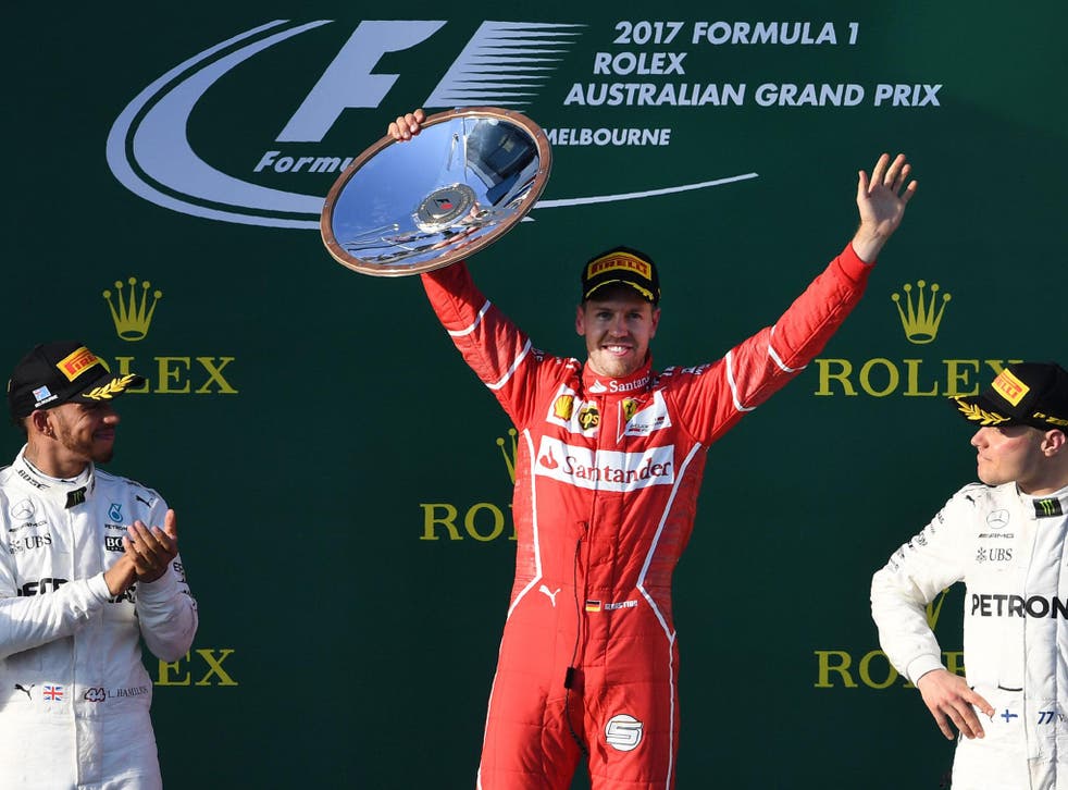 Sebastian Vettel claimed victory in the season-opening Grand Prix in Melbourne