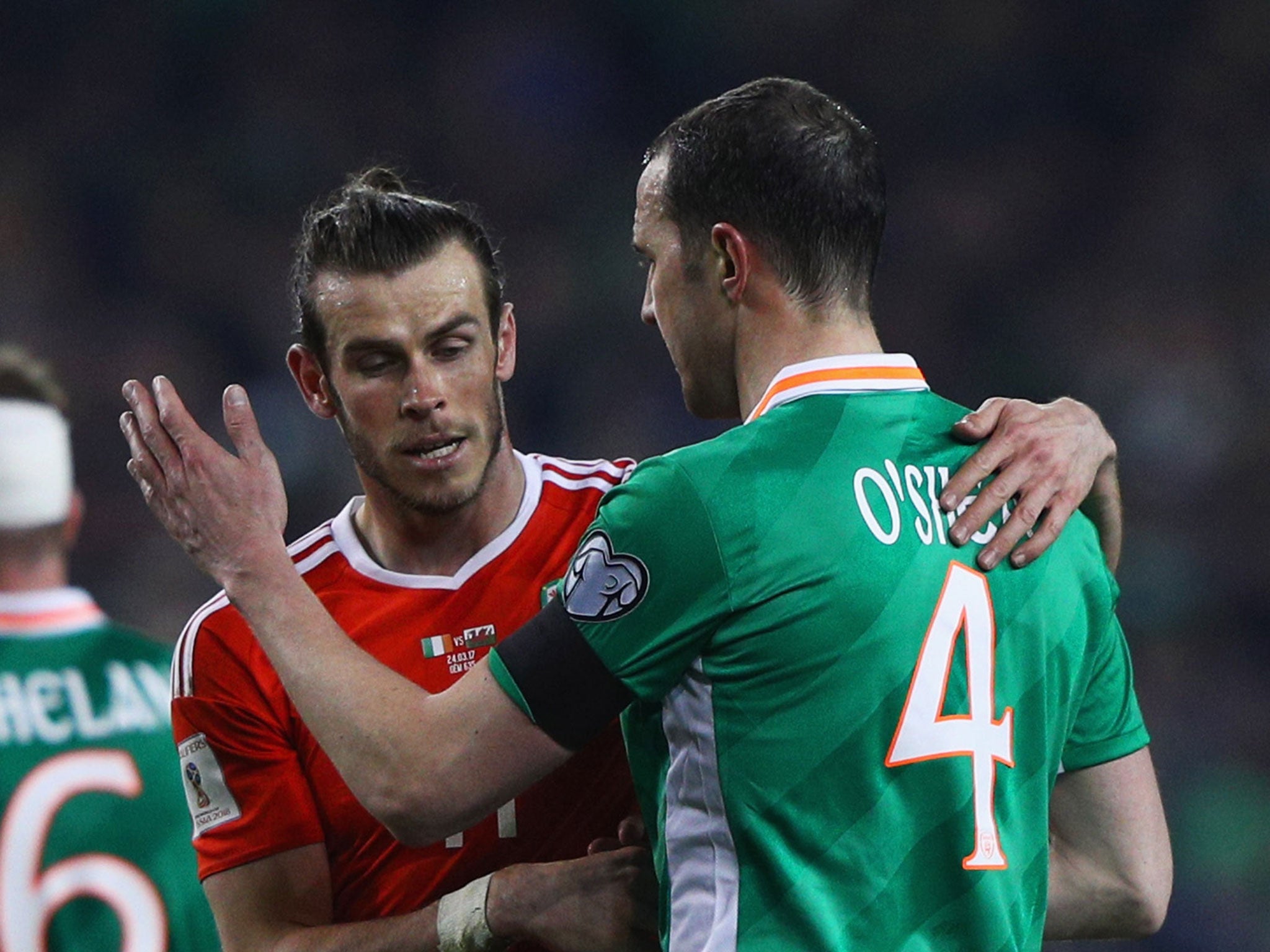 Gareth Bale and John O'Shea clashed during the game