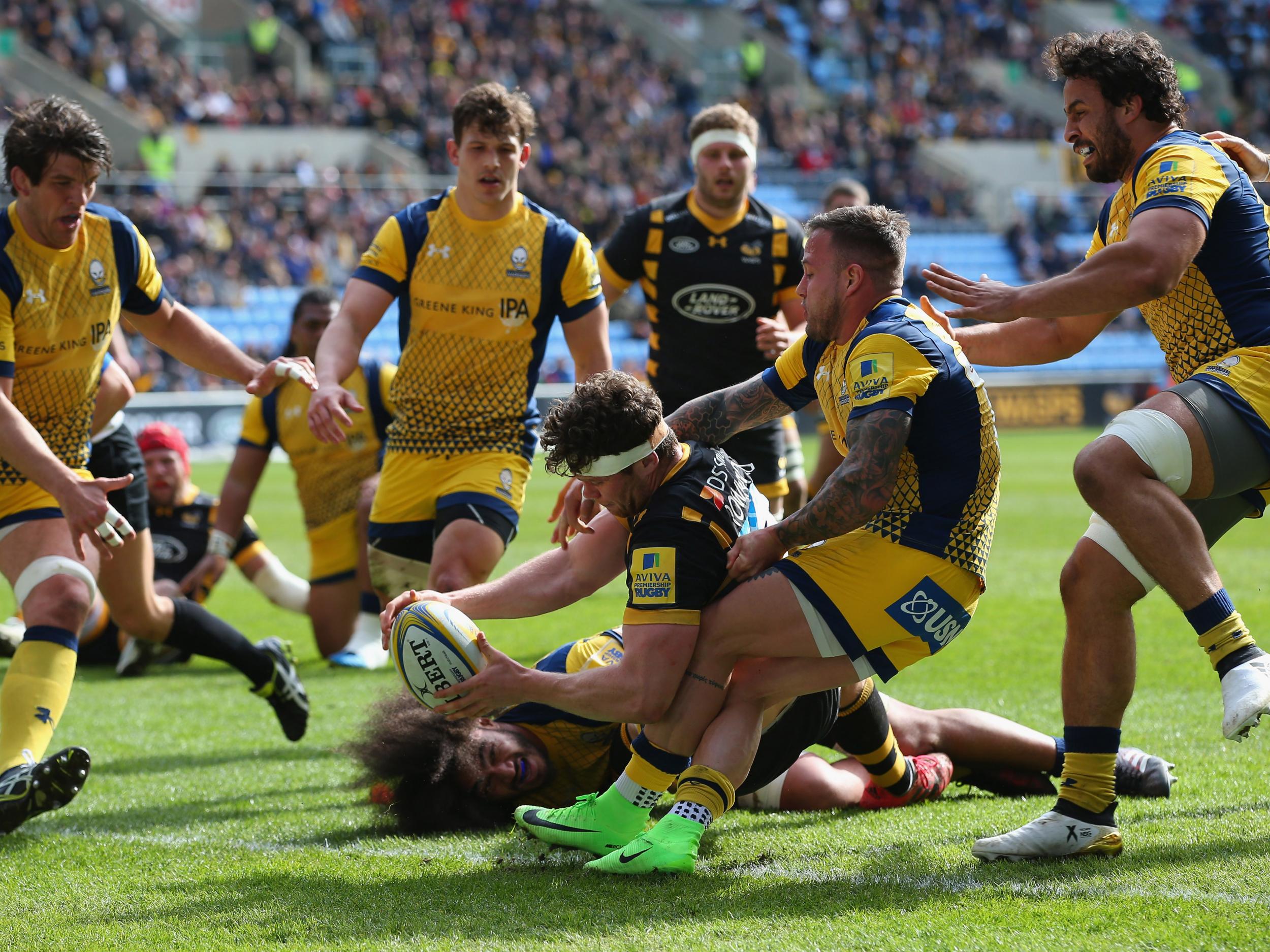 &#13;
Will Rowlands touched down for Wasps (Getty )&#13;