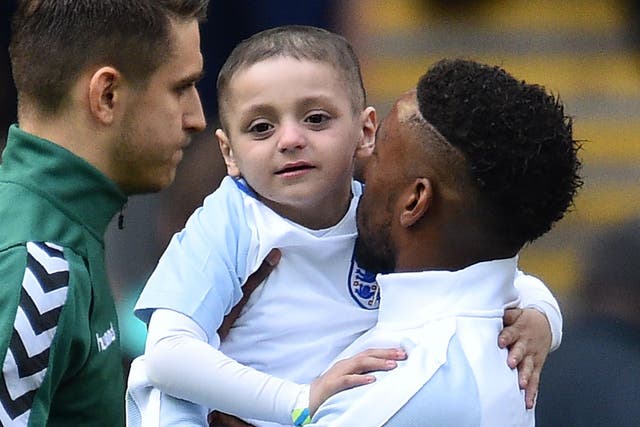 Five-year-old Bradley Lowery, pictured with Jermain Defoe, has been named an honorary Grand National runner
