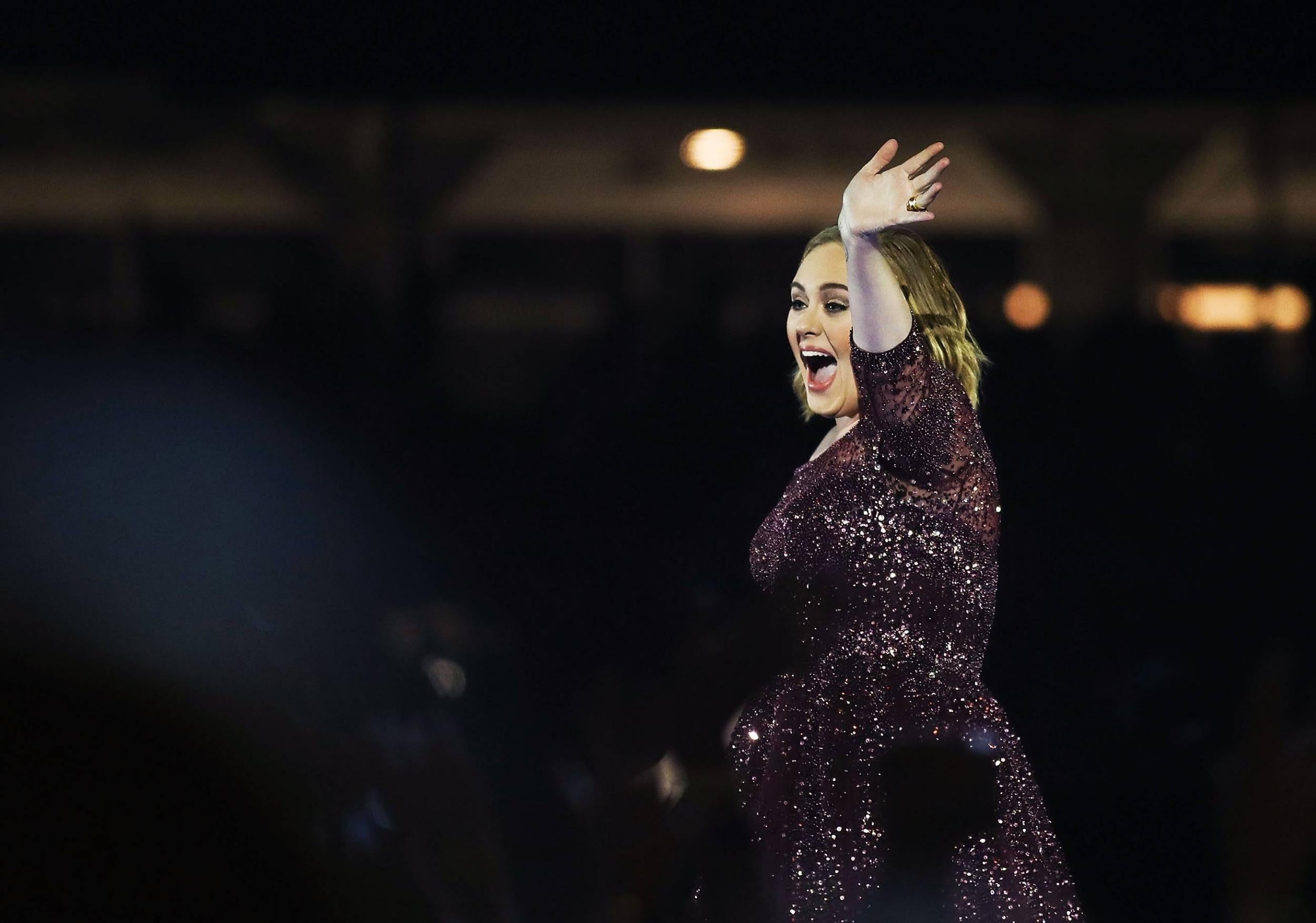 Adele performing in New Zealand