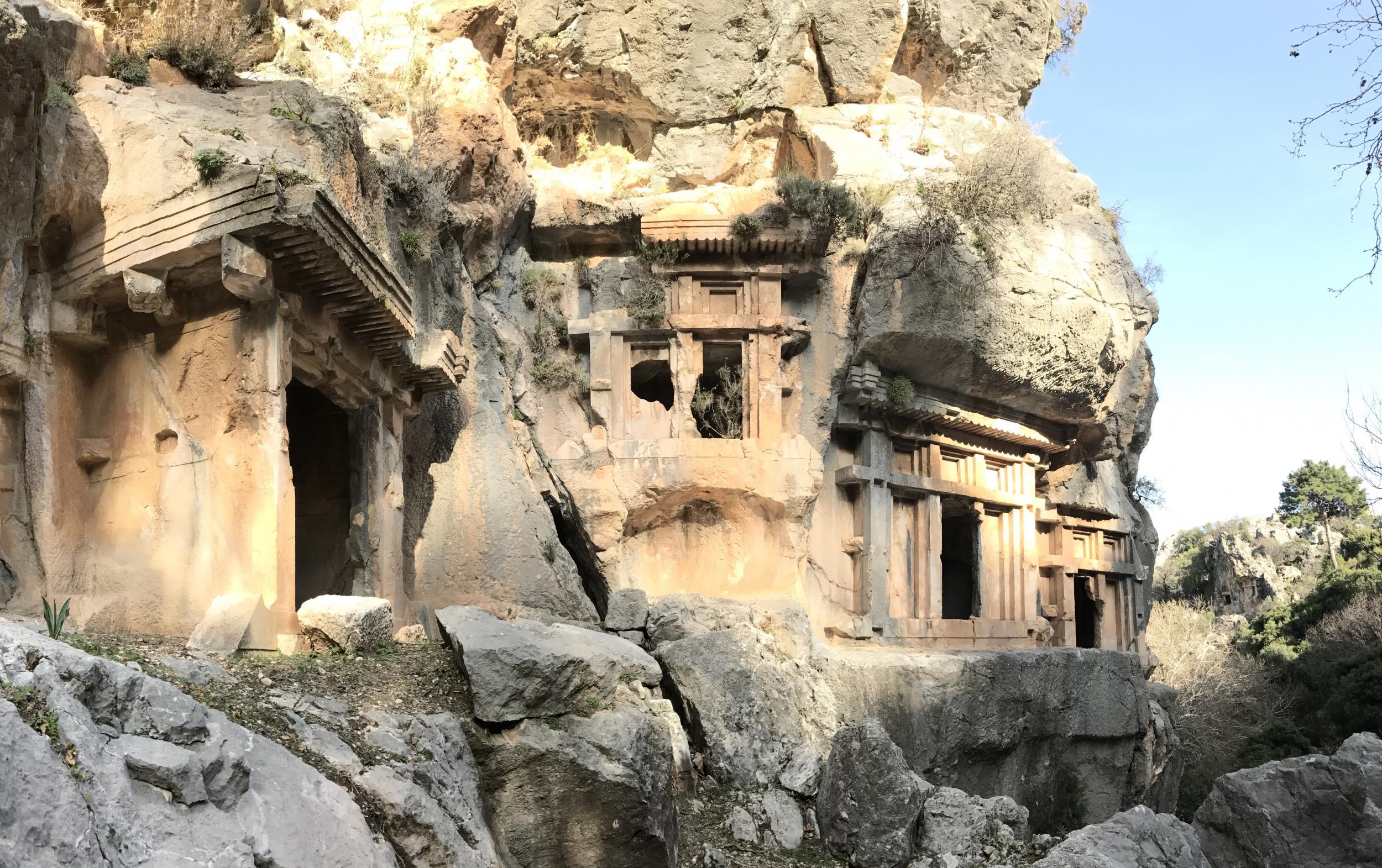 The rock tombs of Pinara are 25 miles along the Lycian Way