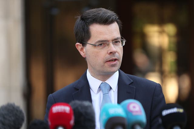 Northern Ireland Secretary James Brokenshire makes a statement outside his office at Stormont House