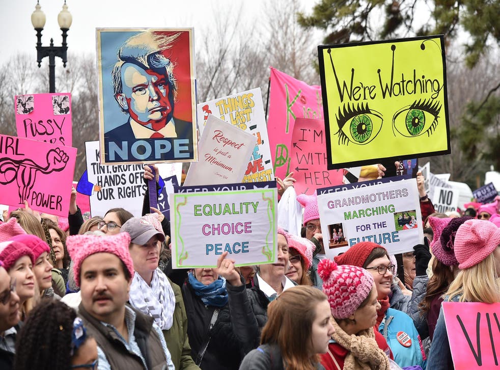 Women have marched in the US on numerous occasions against Donald Trump