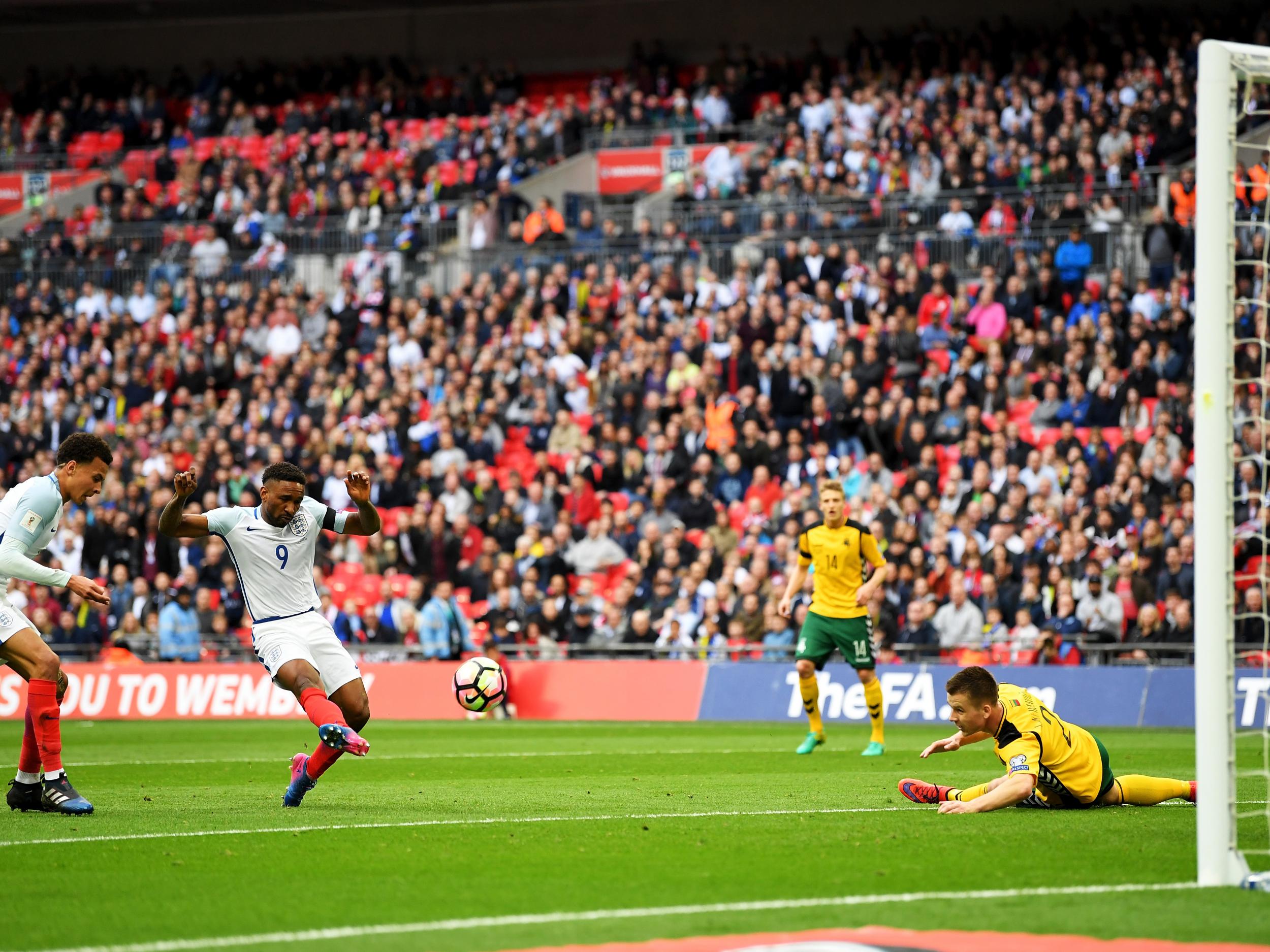 Defoe scored his 20th international goal against Lithuania