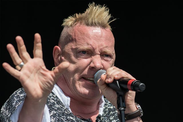 John Lydon performing as part of his band Public Image Ltd at the 2013 Glastonbury Festival