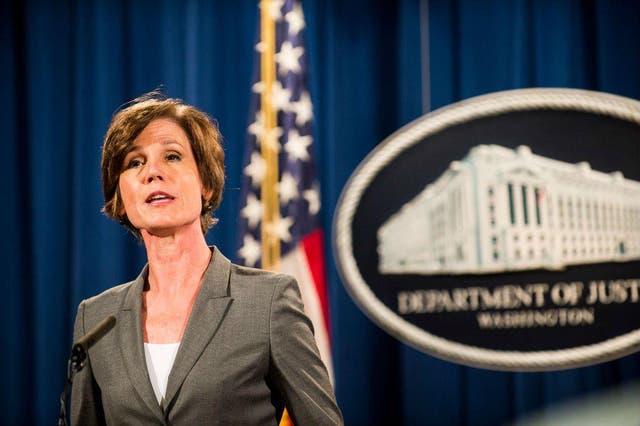 The former senior Department of Justice official was forced from her job earlier this year