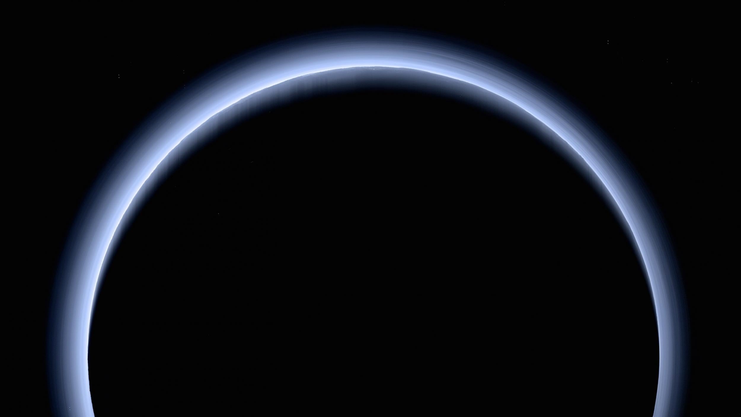 The photo was taken as the New Horizons spacecraft passed 120,000 miles from Pluto