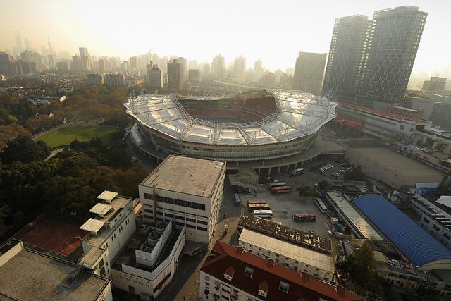 A view of the Hongkou Stadium where Shanghai Shenhua Football Club