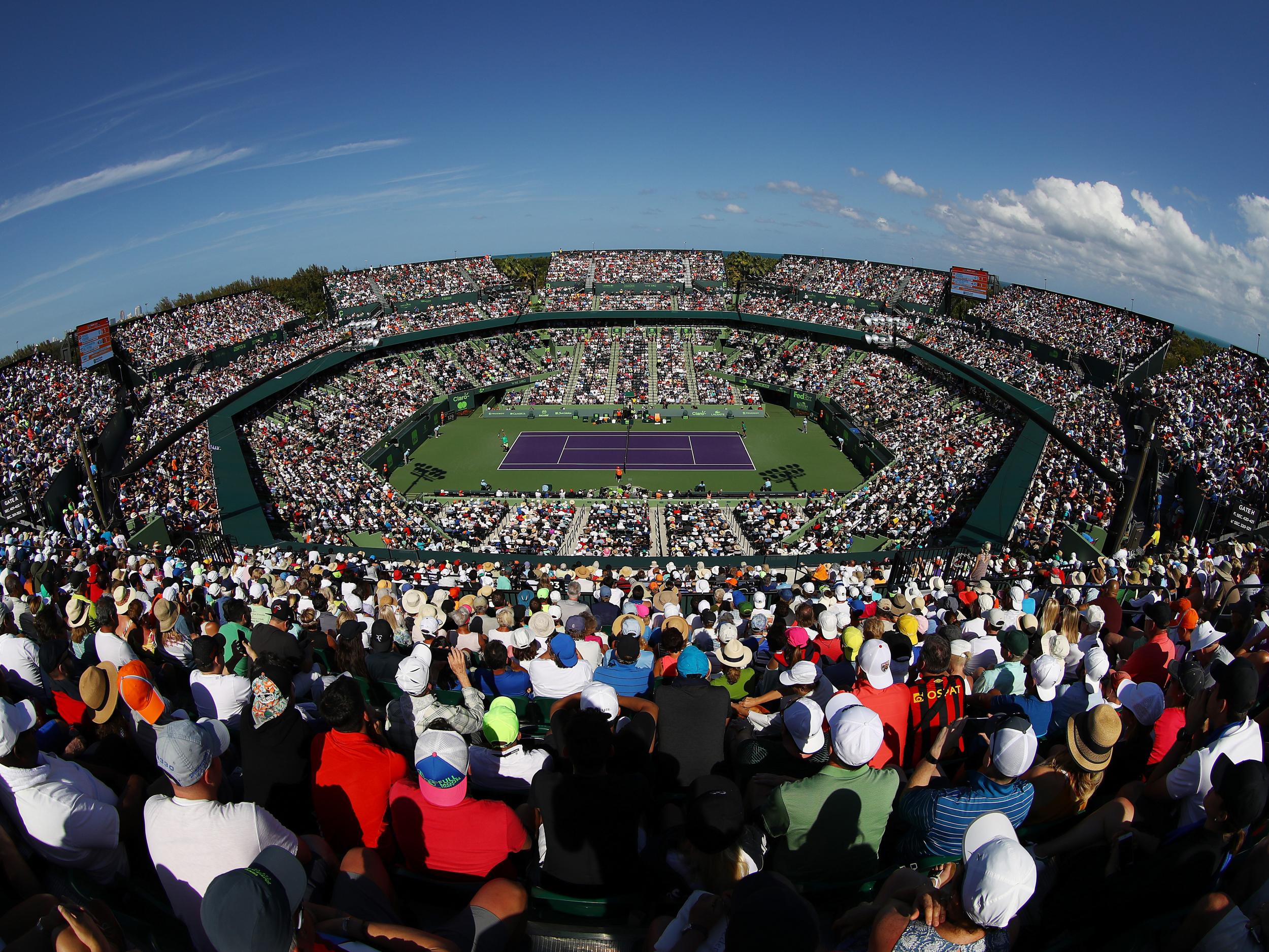 Fans taking in the action at the Crandon Park Tennis Center