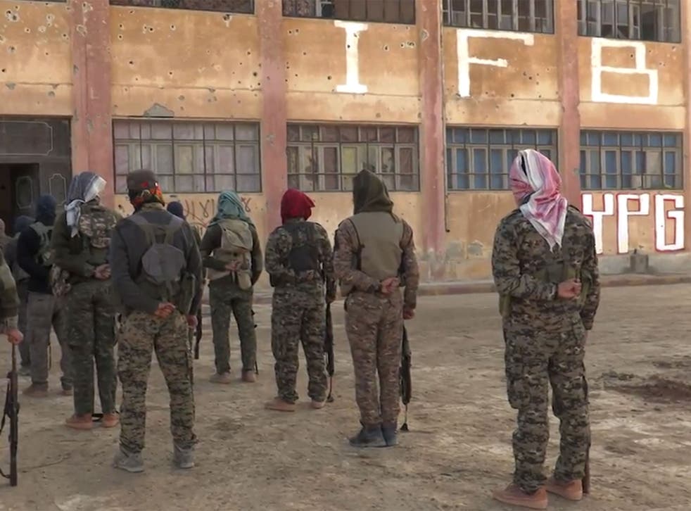 Members of the Bob Crow Brigade at the YPG's International Freedom Battalion headquarters on the Raqqa front