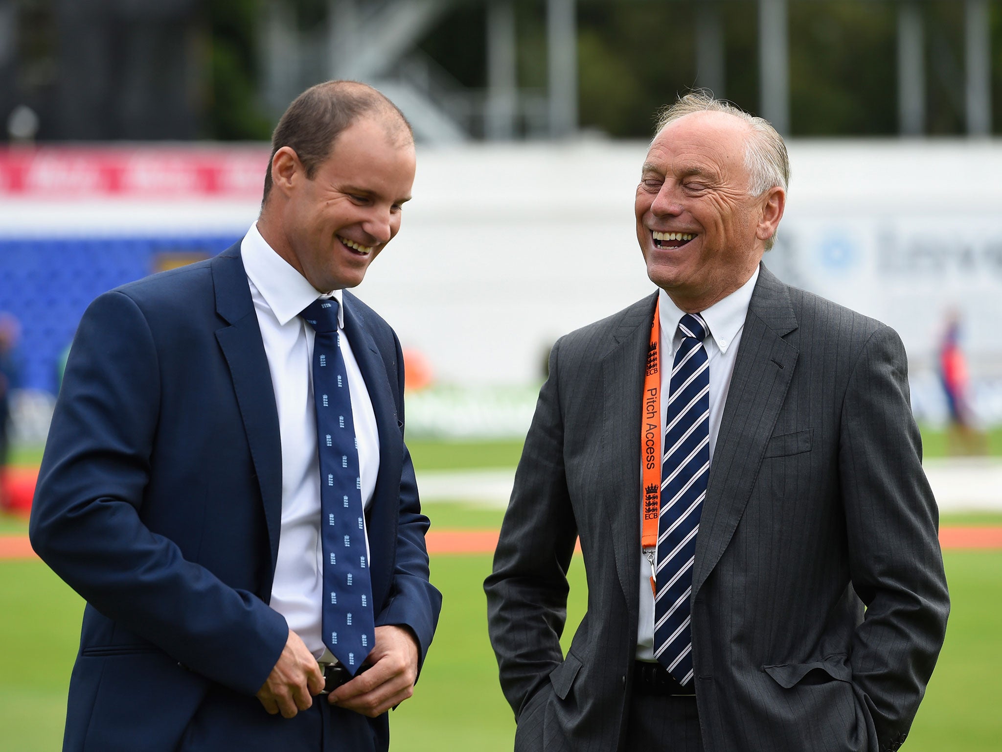 ECB chairman Colin Graves with Andrew Strauss, director of England cricket