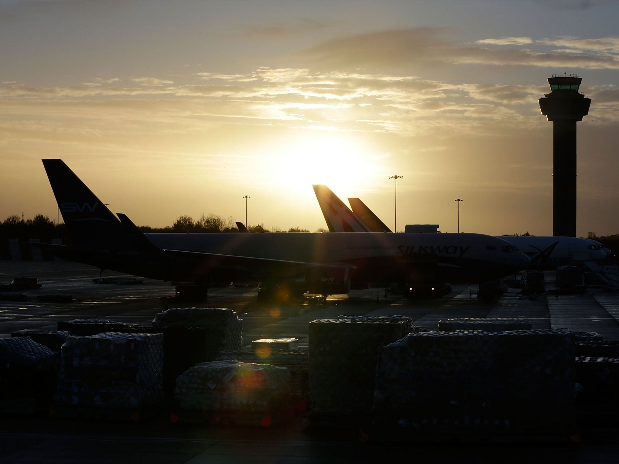 Stansted Airport, where protesters surrounded a plane