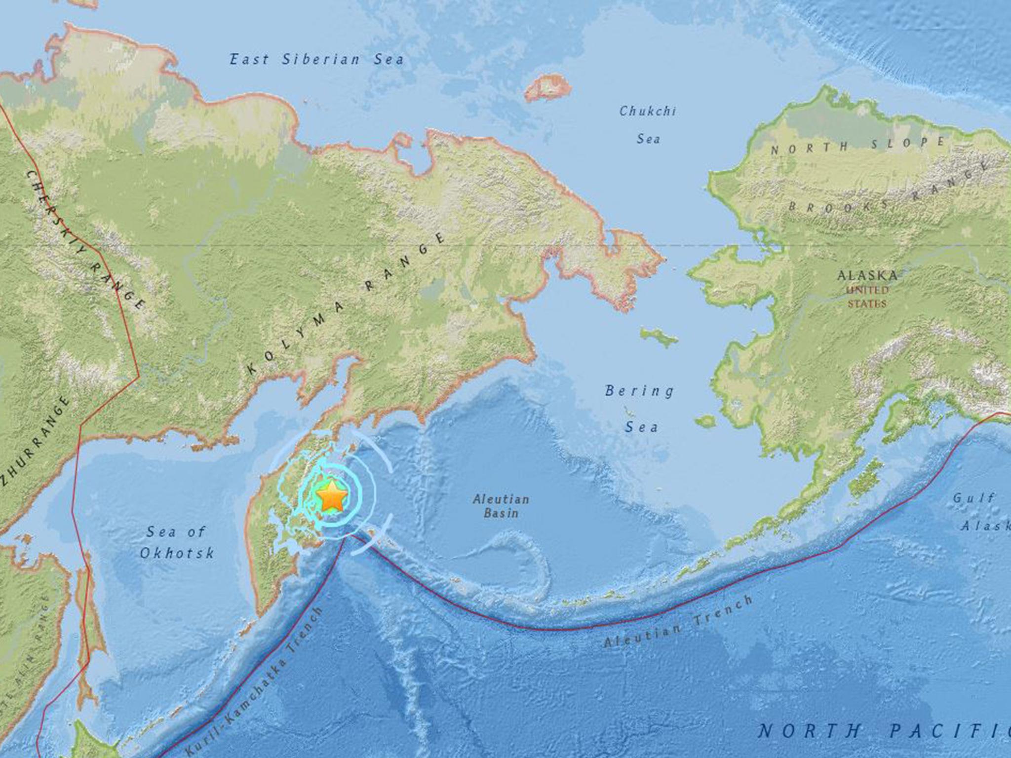 An earthquake struck in Russia's Kamchatka region