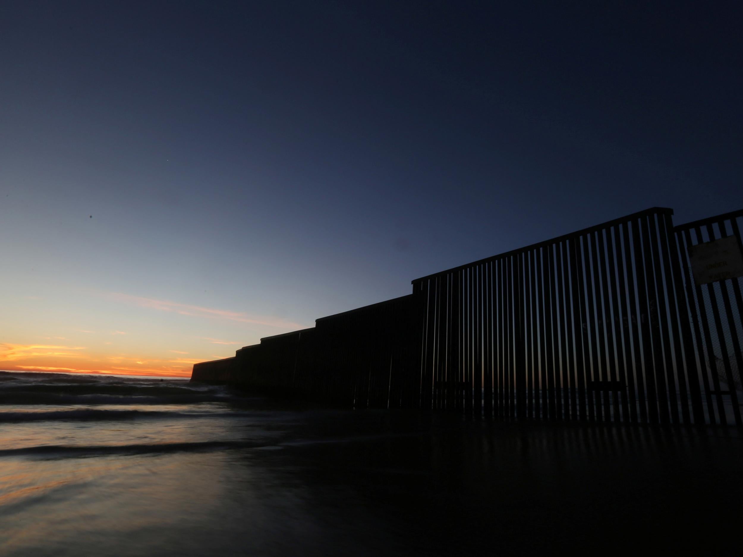 A section of the wall separating Mexico and the US in Tijuana