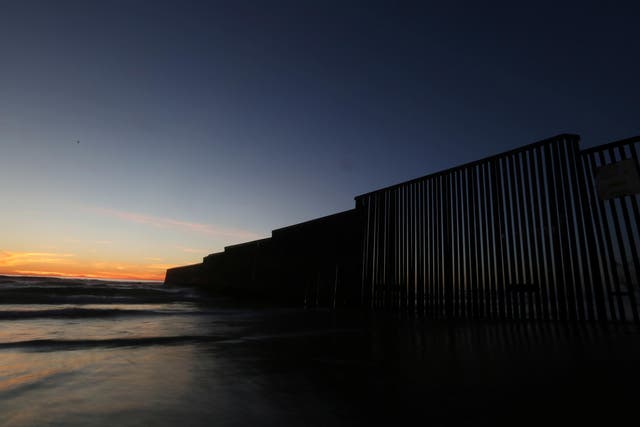 A section of the wall separating Mexico and the US in Tijuana