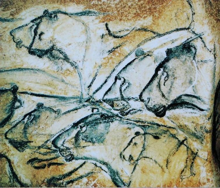 Frieze of lions from Chauvet Cave – created around 30,000 years ago