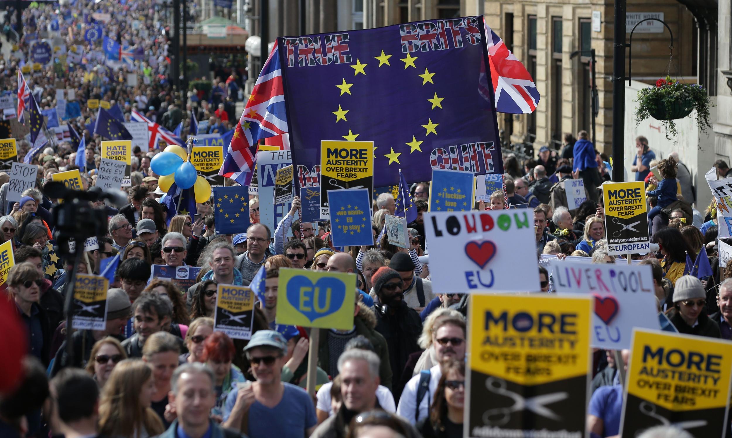 Thousands protested against Brexit in London last weekend