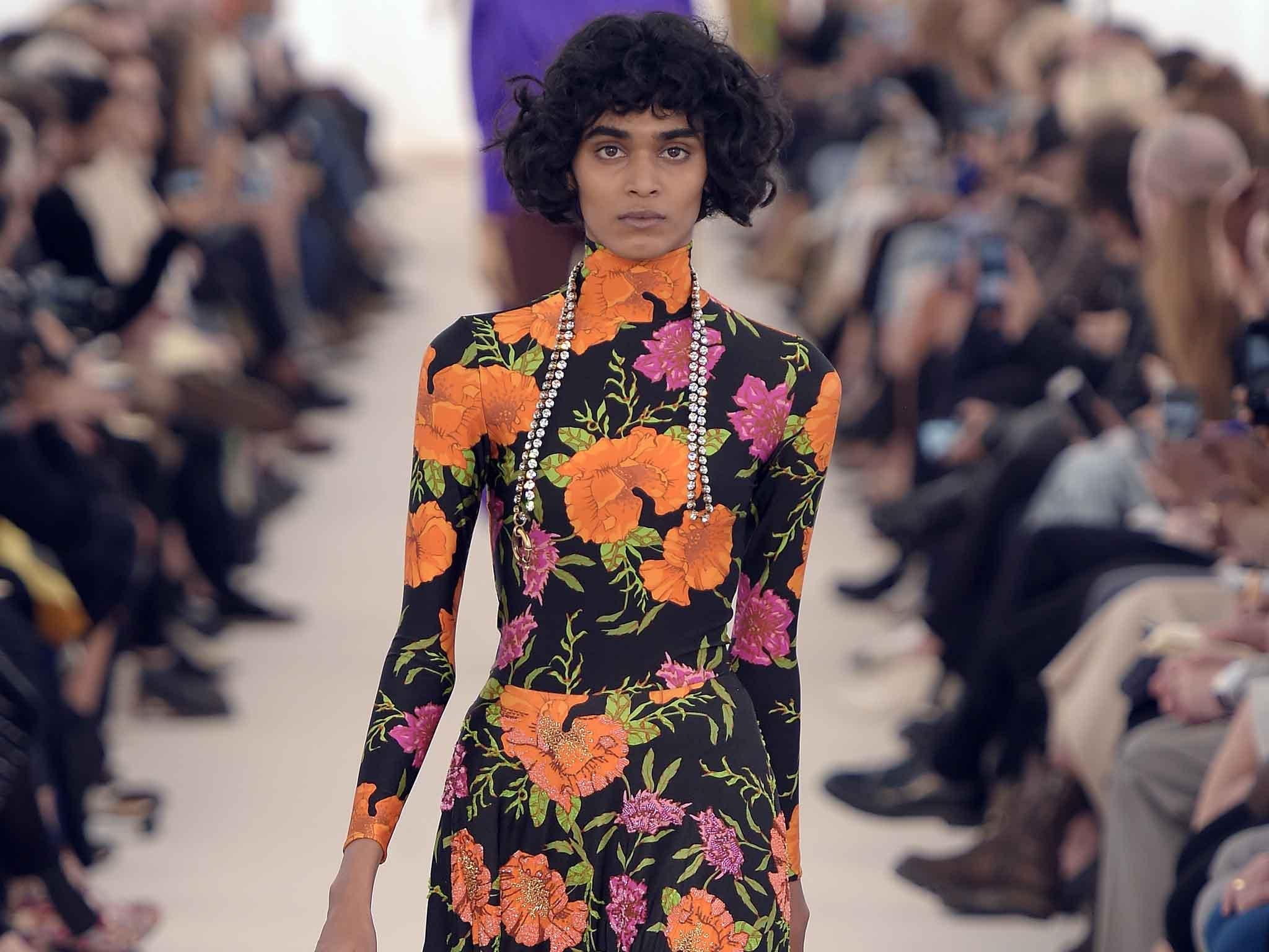 At Balenciaga there were big, brash neon carnations for spring/summer 2017