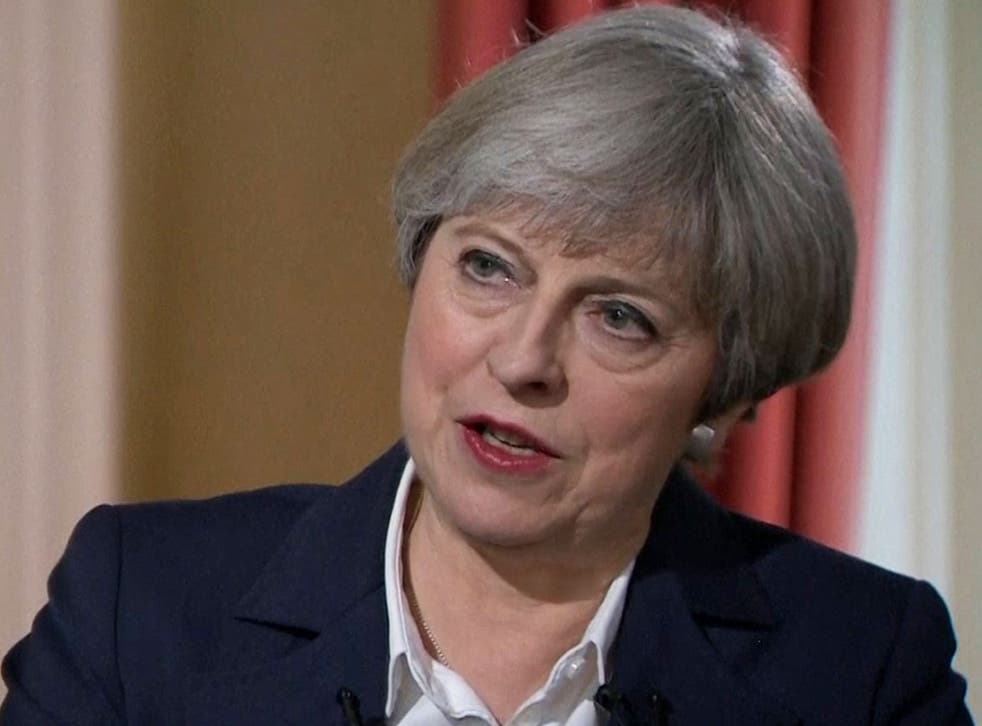 Prime Minister Theresa May during an interview with Andrew Neil on BBC1