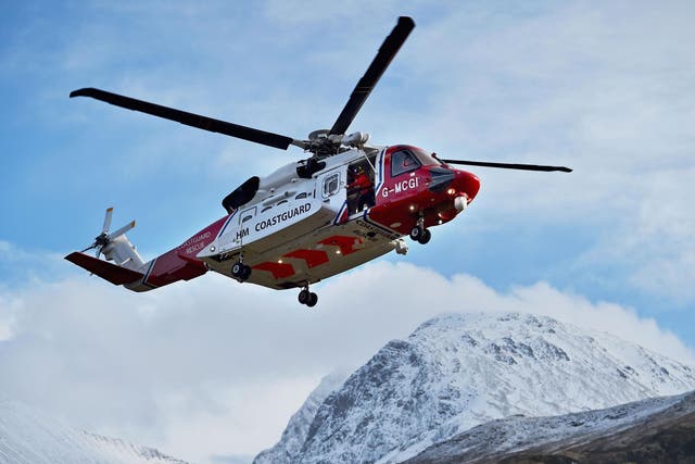 The UK Coastguard will search for the helicopter throughout the evening
