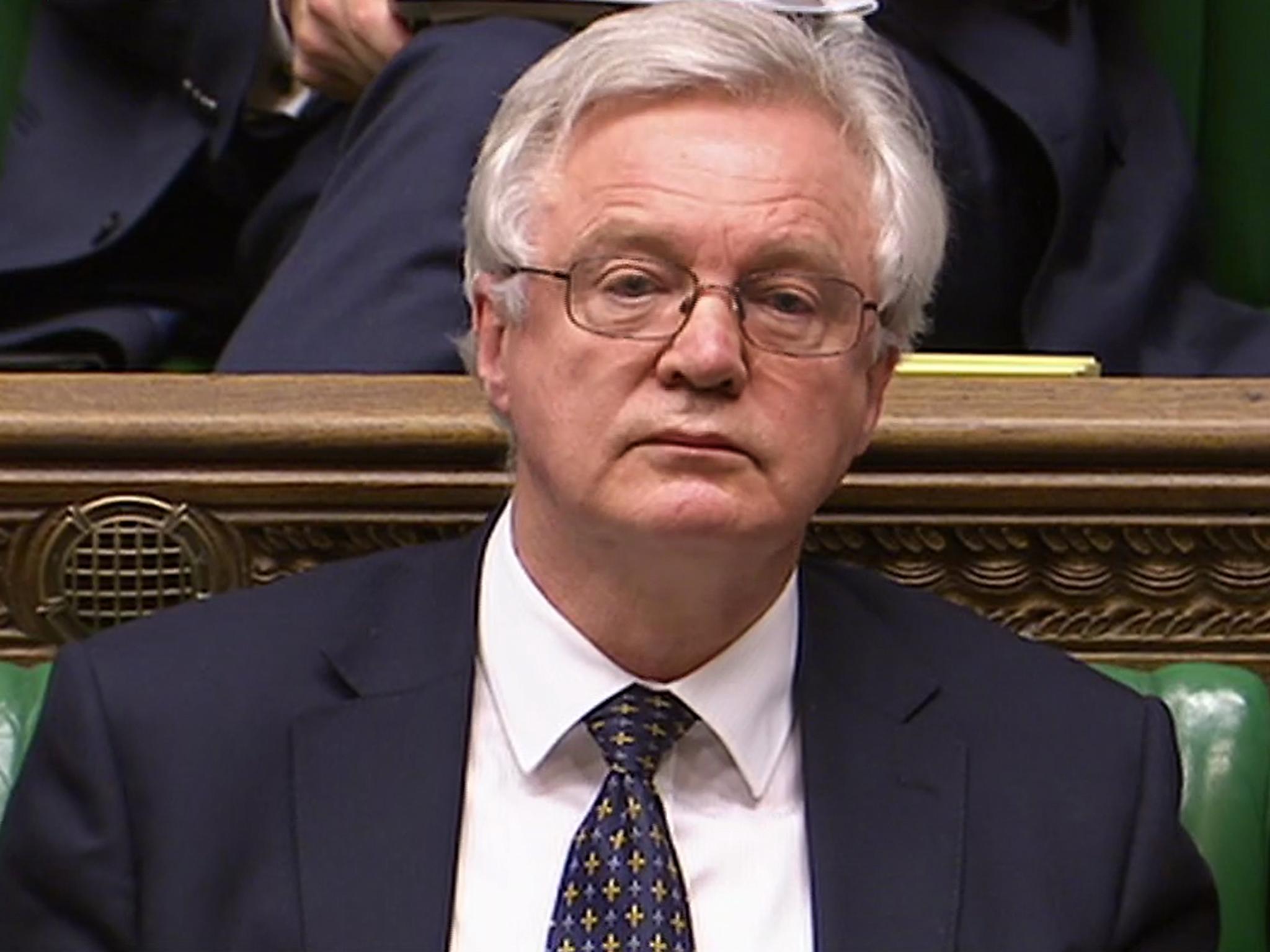 Brexit Secretary David Davis confirmed thousands of laws would be replaced via statutory instrument