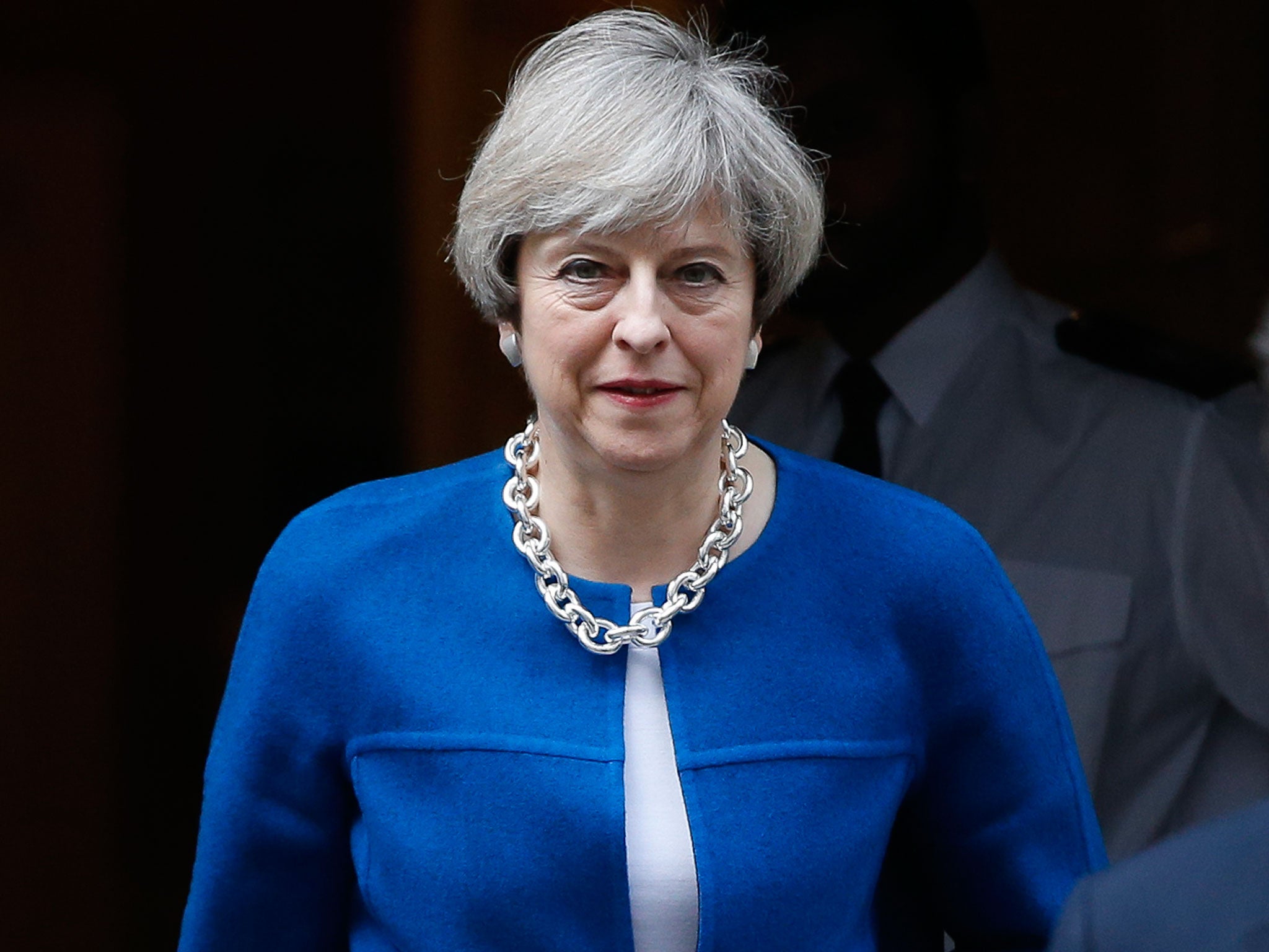 Theresa May leaves 10 Downing Street as the Government reveals its plan to repeal EU laws