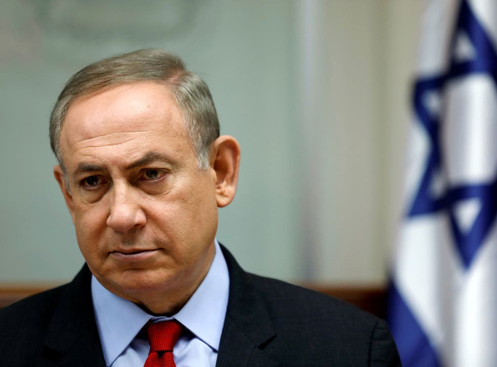 Israeli Prime Minister Benjamin Netanyahu attends a cabinet meeting in Jerusalem