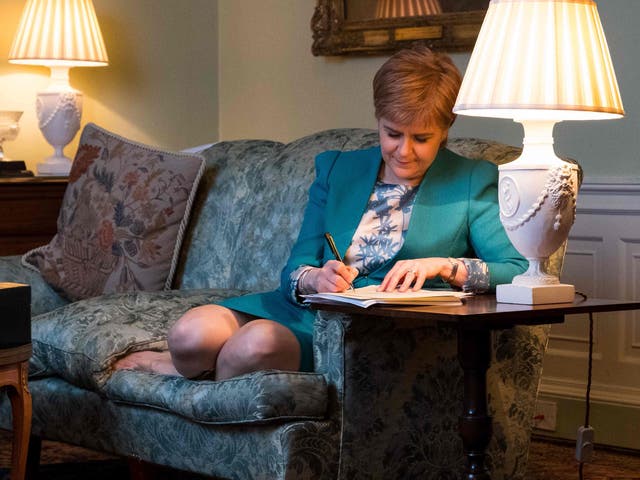The Scottish Government tweeted this picture of its First Minister working on the Section 30 letter